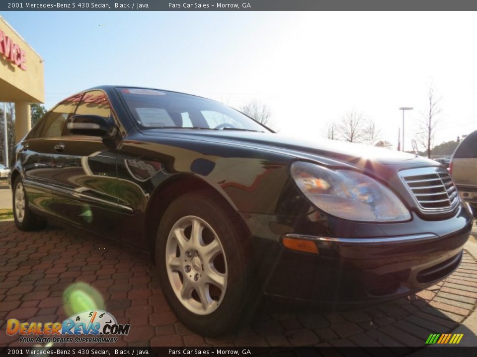 2001 Mercedes-Benz S 430 Sedan Black / Java Photo #4