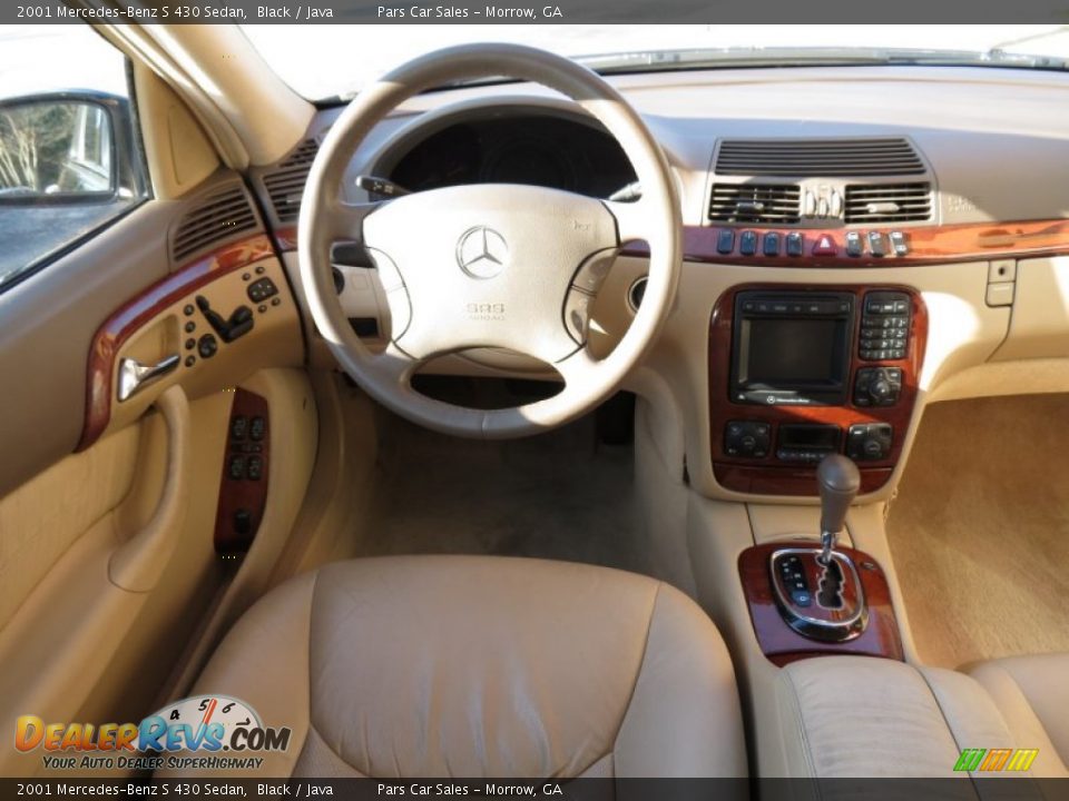 2001 Mercedes-Benz S 430 Sedan Black / Java Photo #14