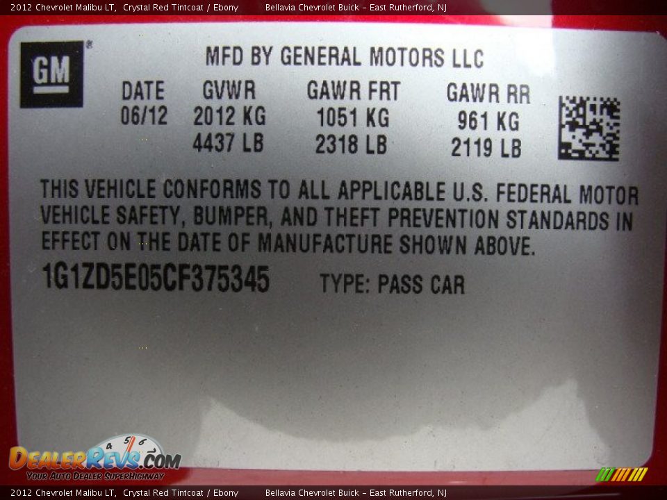 2012 Chevrolet Malibu LT Crystal Red Tintcoat / Ebony Photo #14