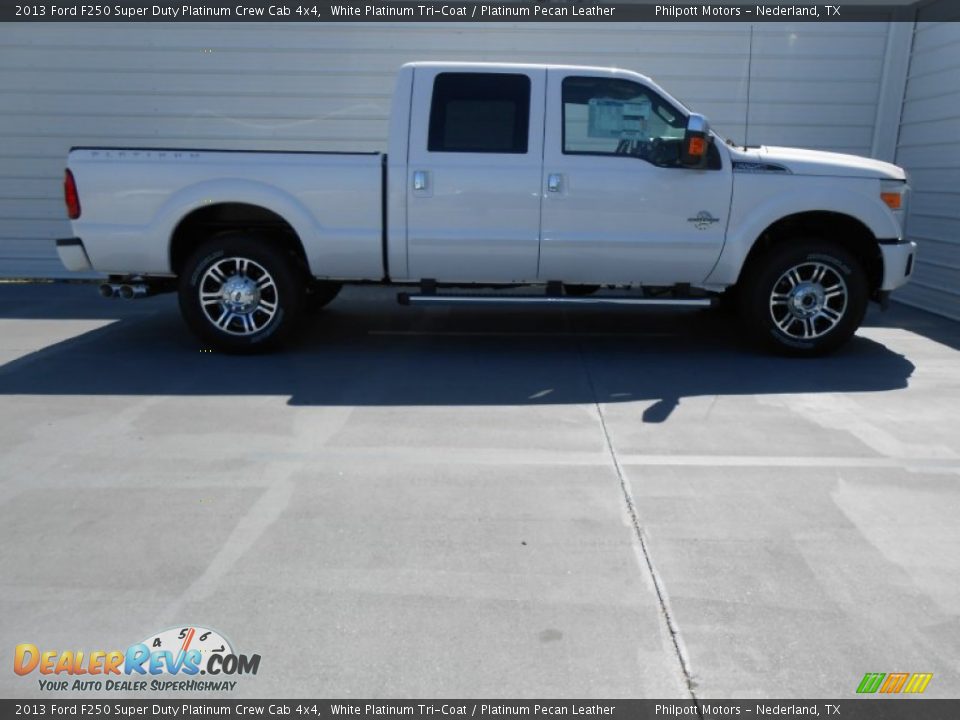 2013 Ford F250 Super Duty Platinum Crew Cab 4x4 White Platinum Tri-Coat / Platinum Pecan Leather Photo #3