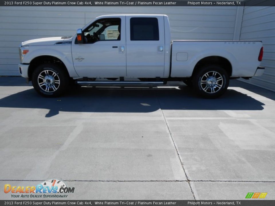 2013 Ford F250 Super Duty Platinum Crew Cab 4x4 White Platinum Tri-Coat / Platinum Pecan Leather Photo #6