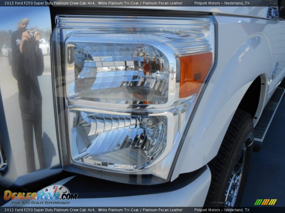 2013 Ford F250 Super Duty Platinum Crew Cab 4x4 White Platinum Tri-Coat / Platinum Pecan Leather Photo #9