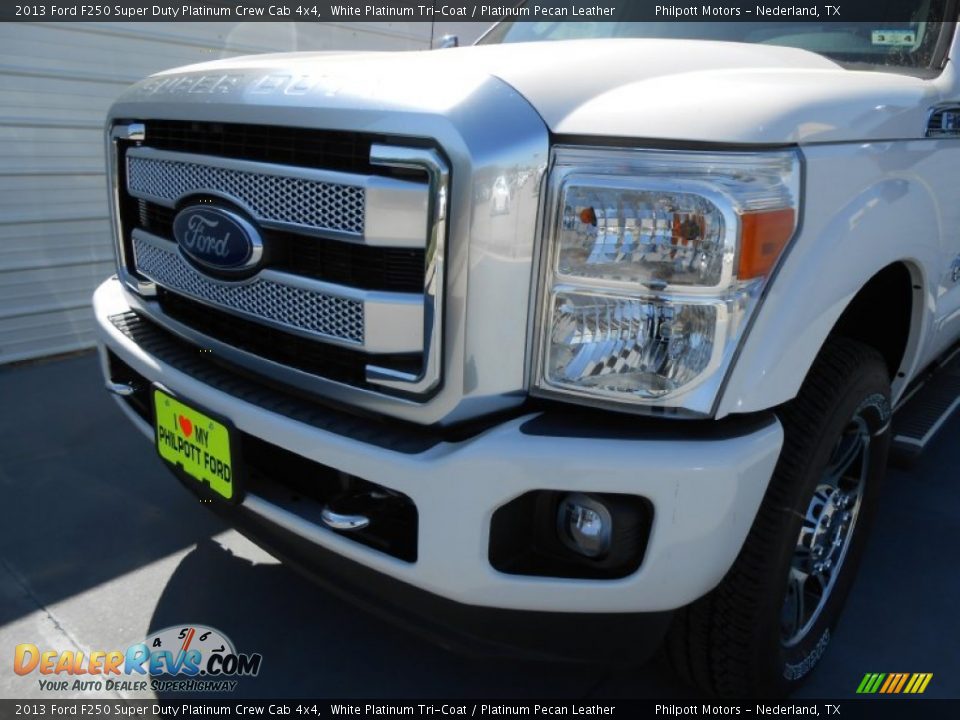 2013 Ford F250 Super Duty Platinum Crew Cab 4x4 White Platinum Tri-Coat / Platinum Pecan Leather Photo #10