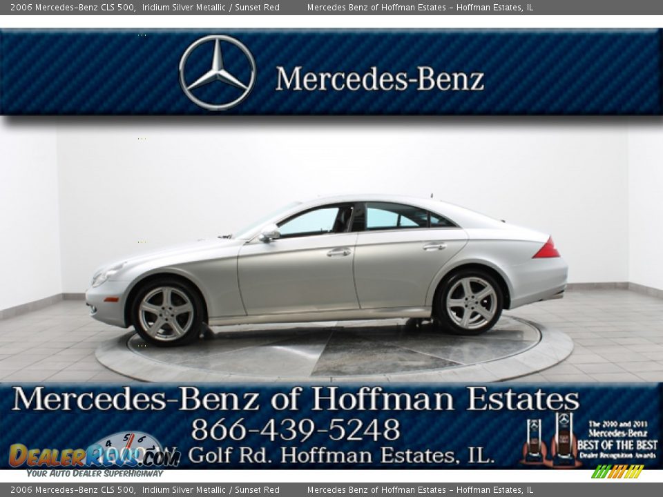 2006 Mercedes-Benz CLS 500 Iridium Silver Metallic / Sunset Red Photo #2