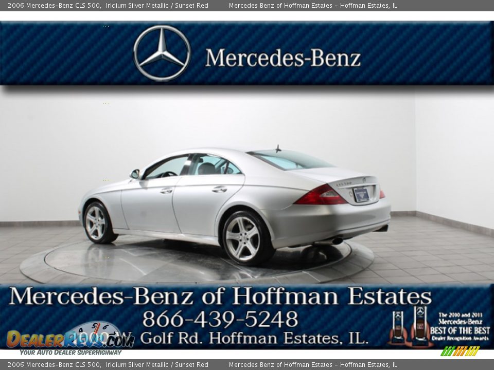 2006 Mercedes-Benz CLS 500 Iridium Silver Metallic / Sunset Red Photo #3