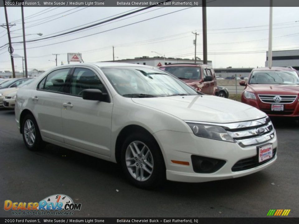 2010 Ford Fusion S White Suede / Medium Light Stone Photo #3