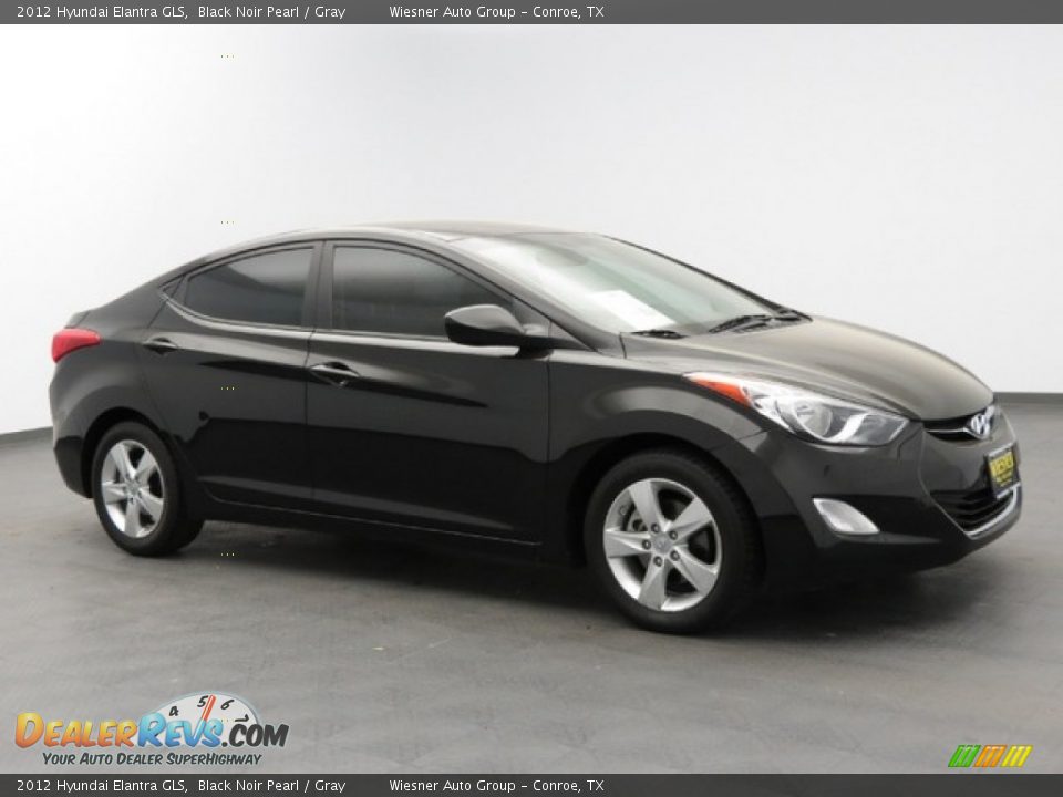 2012 Hyundai Elantra GLS Black Noir Pearl / Gray Photo #3