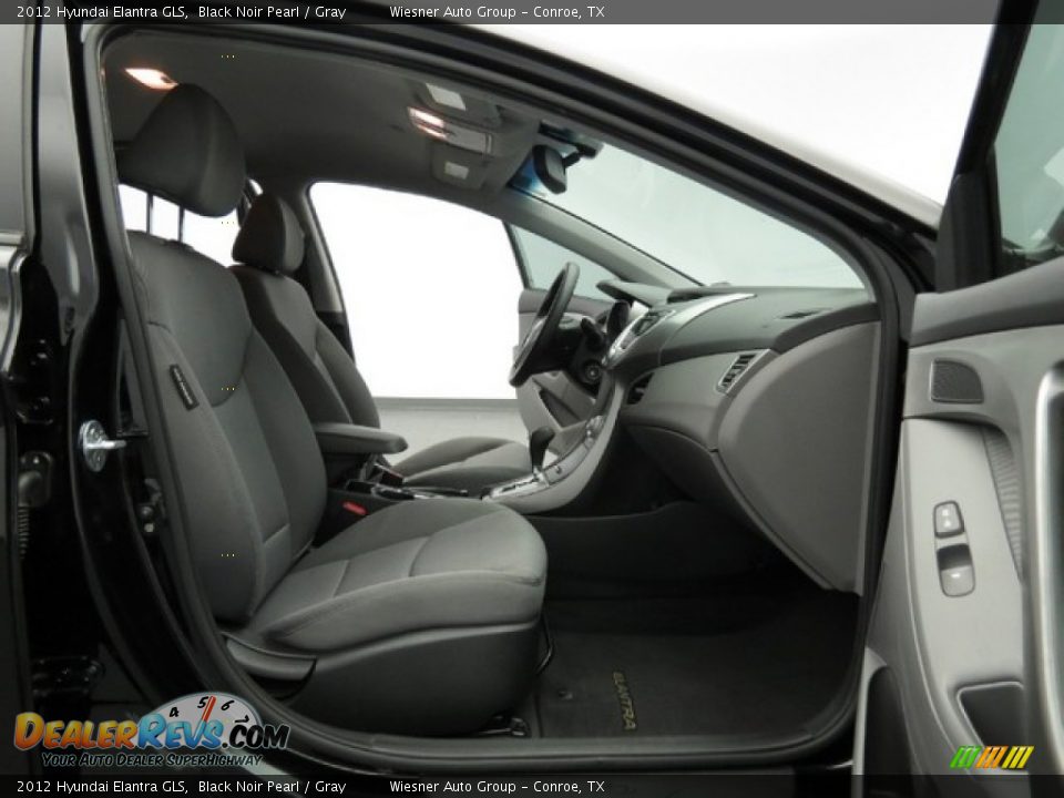 2012 Hyundai Elantra GLS Black Noir Pearl / Gray Photo #14