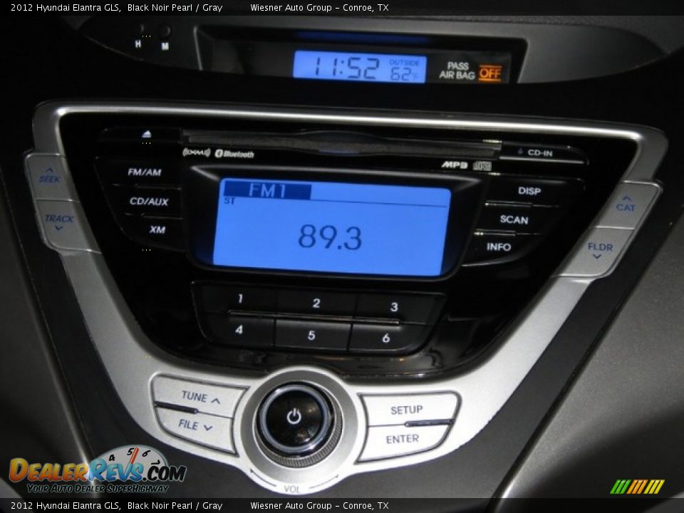 2012 Hyundai Elantra GLS Black Noir Pearl / Gray Photo #24