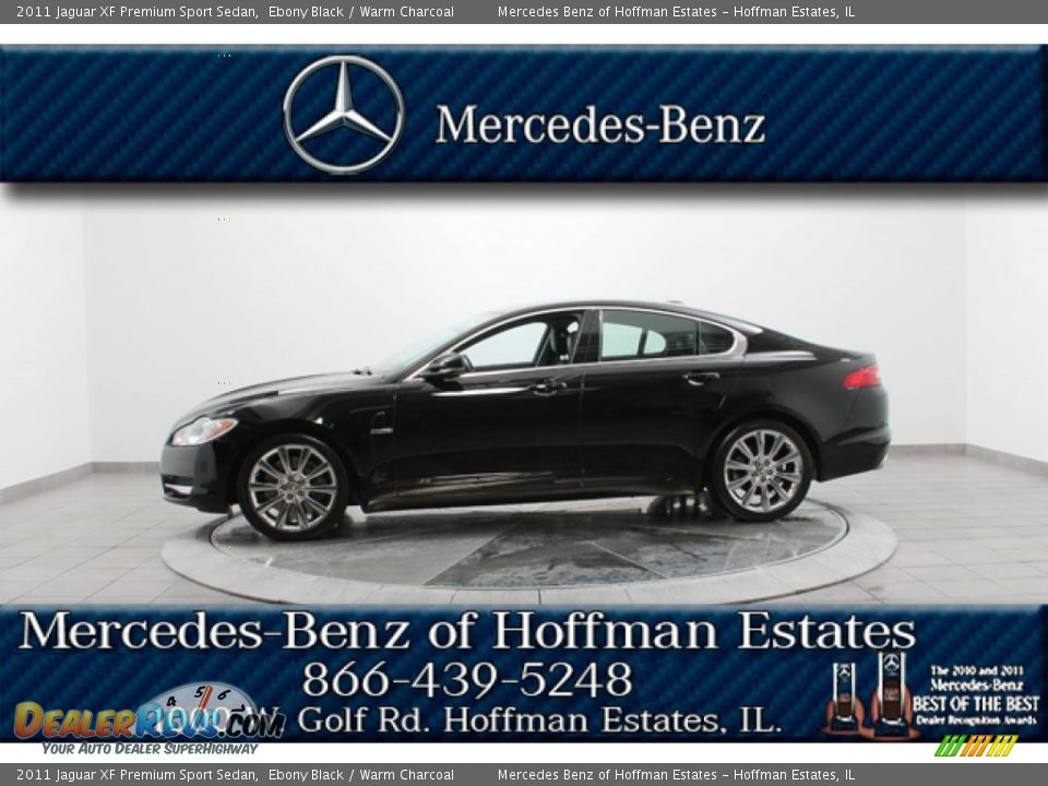 2011 Jaguar XF Premium Sport Sedan Ebony Black / Warm Charcoal Photo #2