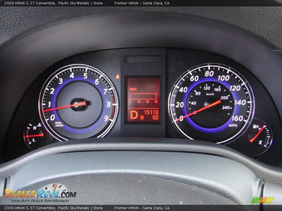 2009 Infiniti G 37 Convertible Pacific Sky Metallic / Stone Photo #14