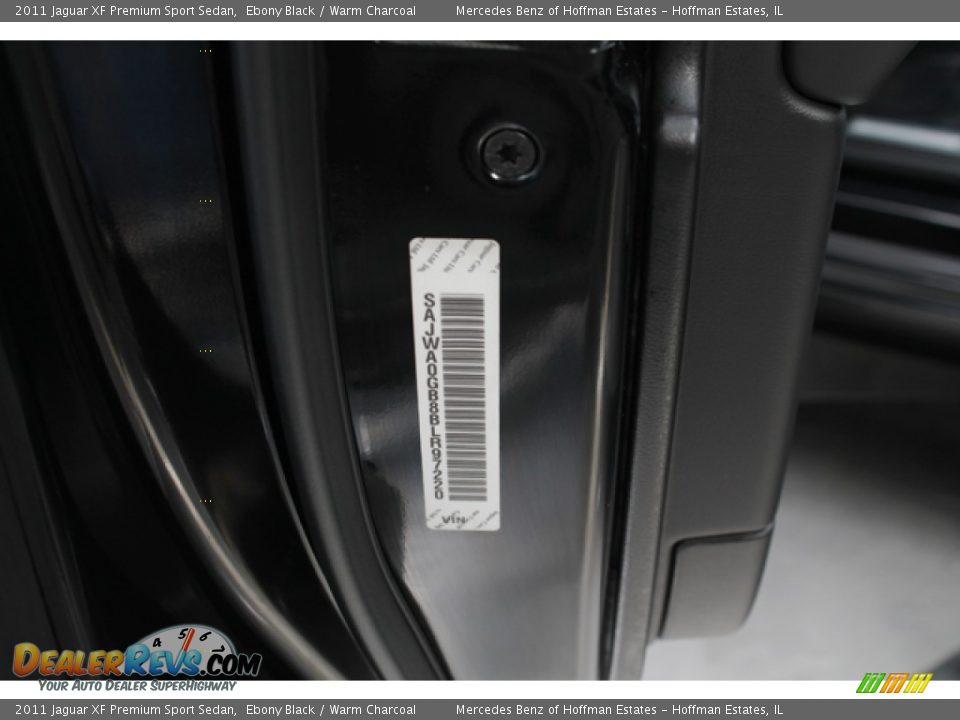 2011 Jaguar XF Premium Sport Sedan Ebony Black / Warm Charcoal Photo #32