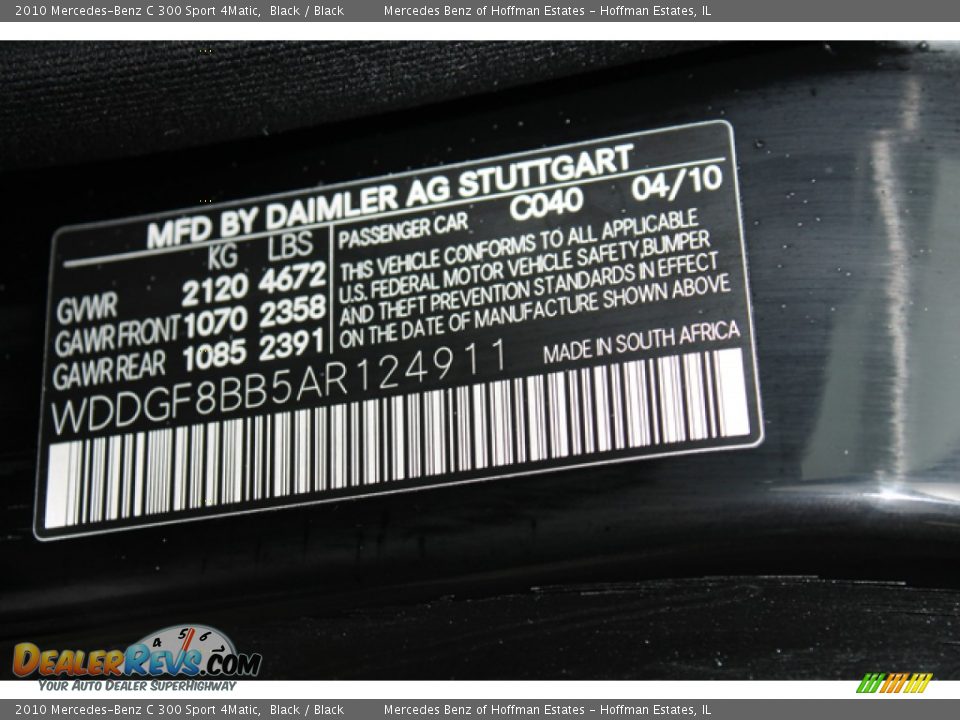 2010 Mercedes-Benz C 300 Sport 4Matic Black / Black Photo #31