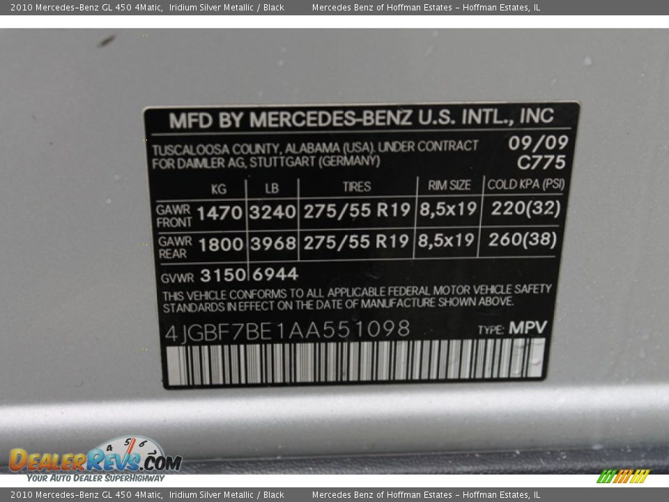 2010 Mercedes-Benz GL 450 4Matic Iridium Silver Metallic / Black Photo #26