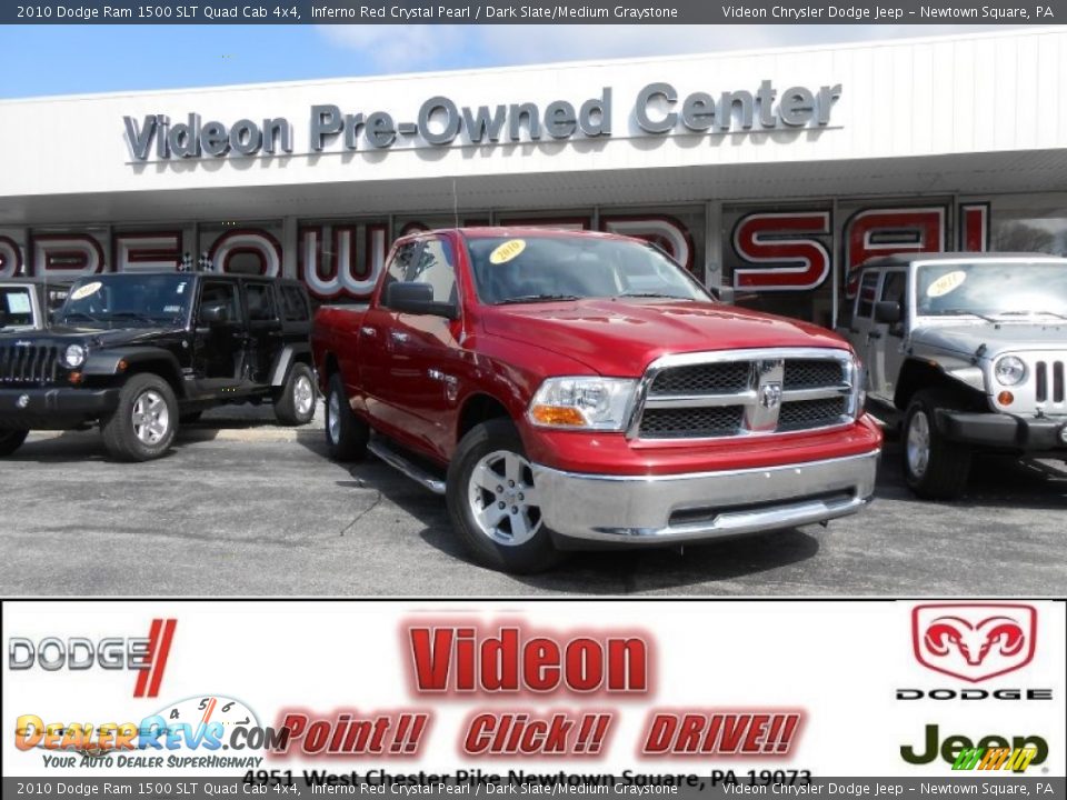 2010 Dodge Ram 1500 SLT Quad Cab 4x4 Inferno Red Crystal Pearl / Dark Slate/Medium Graystone Photo #1