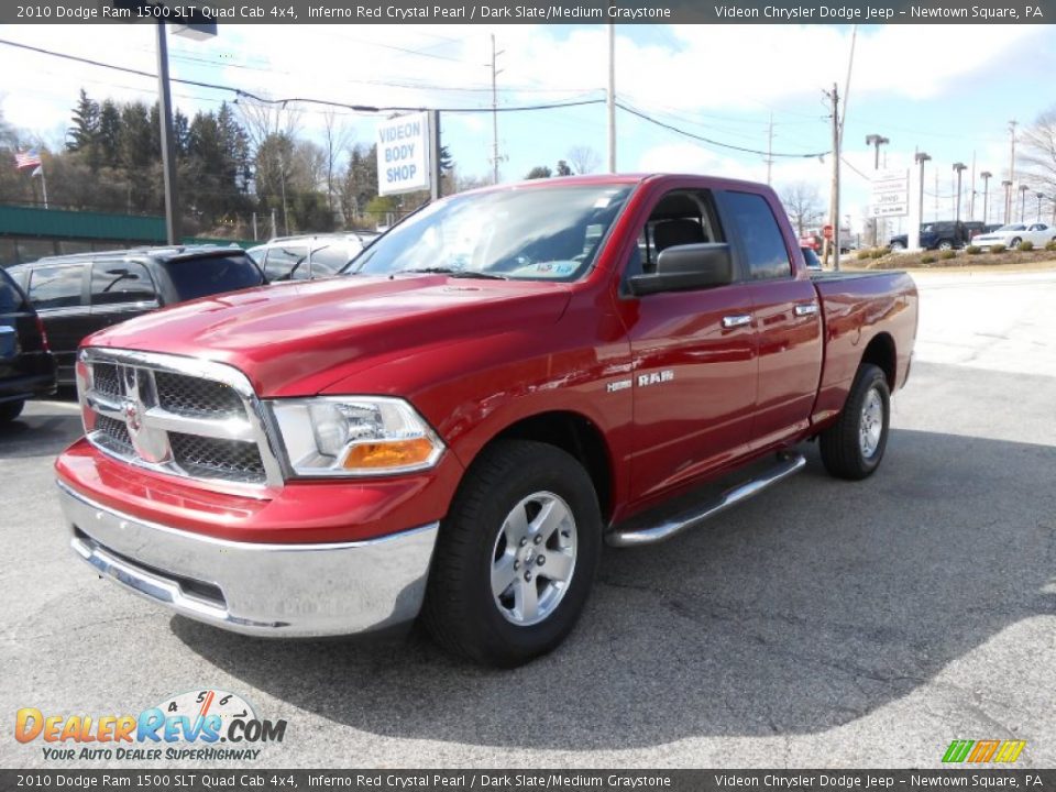 2010 Dodge Ram 1500 SLT Quad Cab 4x4 Inferno Red Crystal Pearl / Dark Slate/Medium Graystone Photo #3