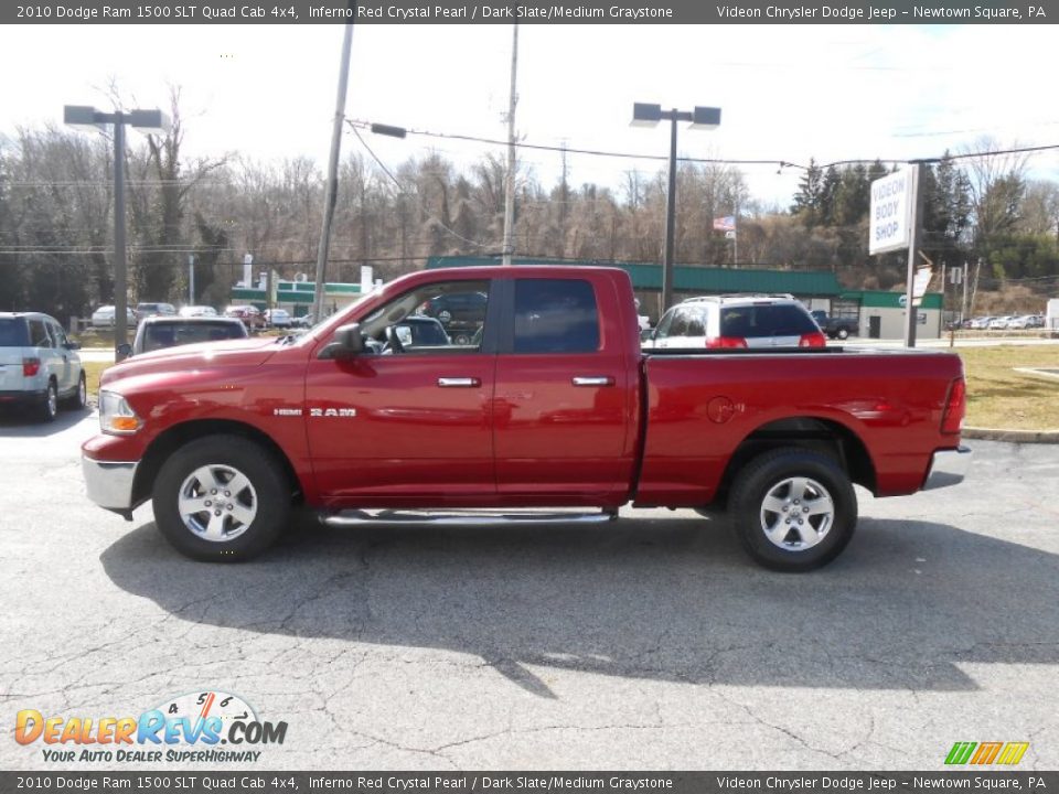 2010 Dodge Ram 1500 SLT Quad Cab 4x4 Inferno Red Crystal Pearl / Dark Slate/Medium Graystone Photo #4