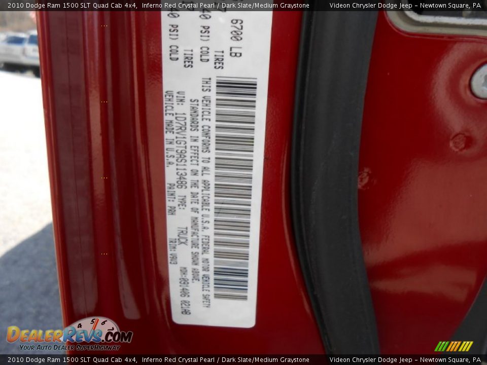 2010 Dodge Ram 1500 SLT Quad Cab 4x4 Inferno Red Crystal Pearl / Dark Slate/Medium Graystone Photo #27