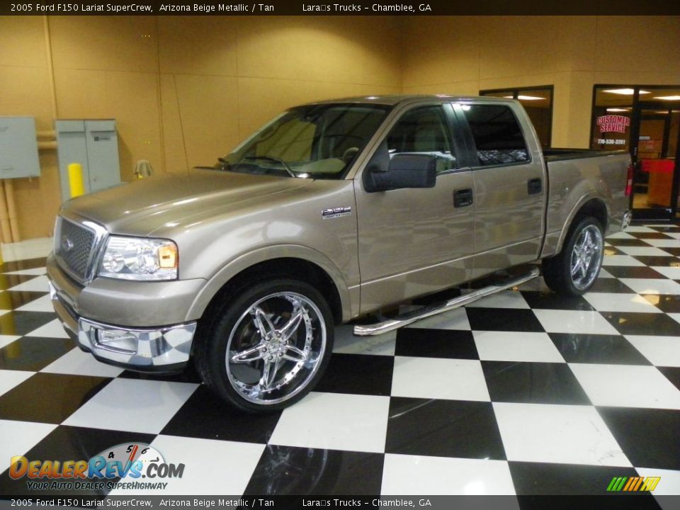 2005 Ford F150 Lariat SuperCrew Arizona Beige Metallic / Tan Photo #3
