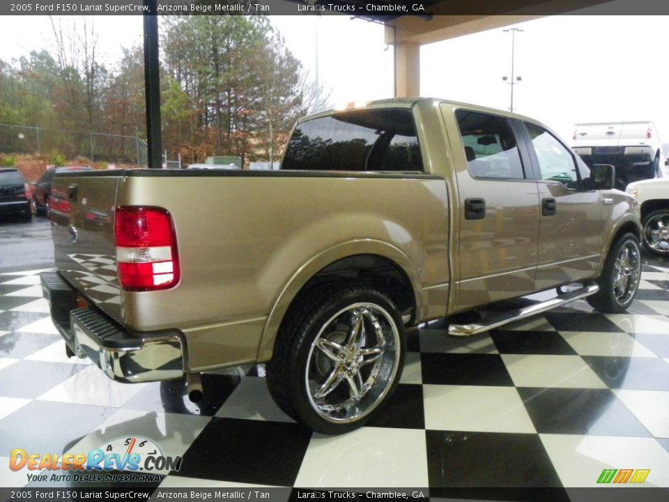 2005 Ford F150 Lariat SuperCrew Arizona Beige Metallic / Tan Photo #6