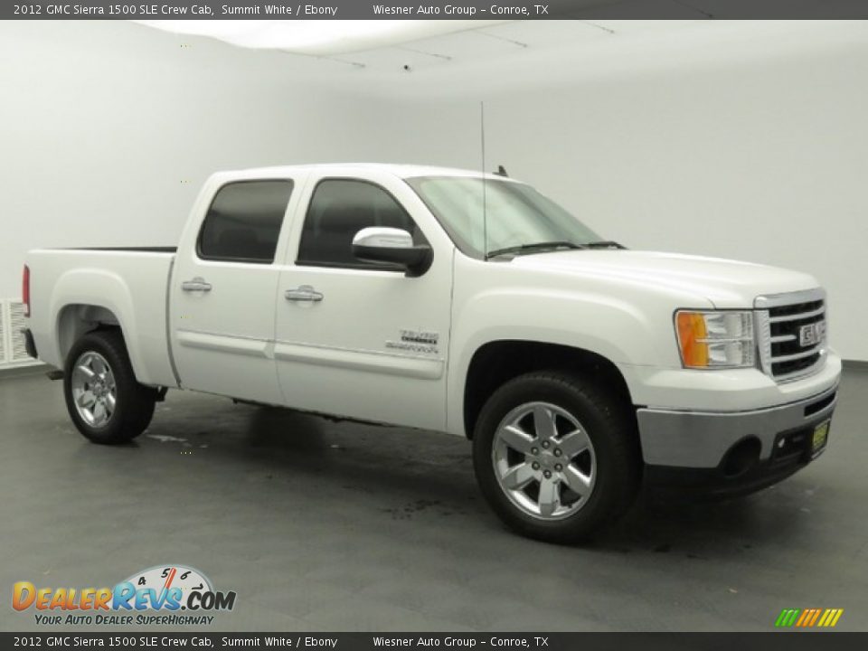 2012 GMC Sierra 1500 SLE Crew Cab Summit White / Ebony Photo #3