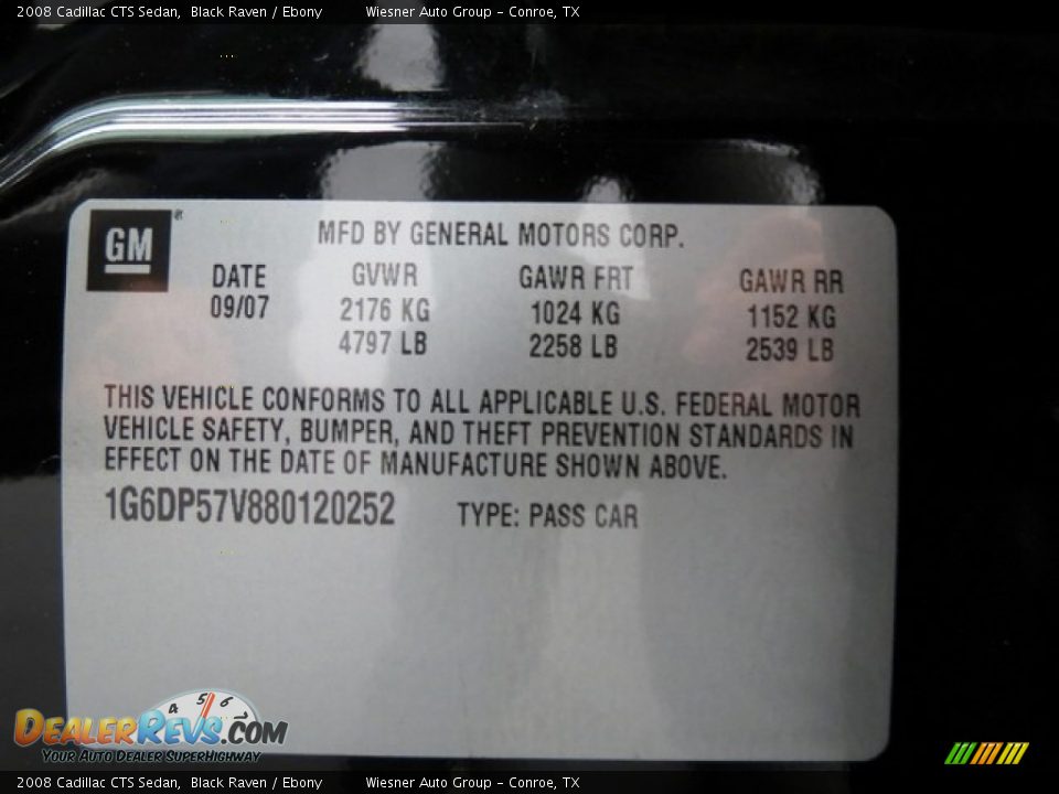 2008 Cadillac CTS Sedan Black Raven / Ebony Photo #29