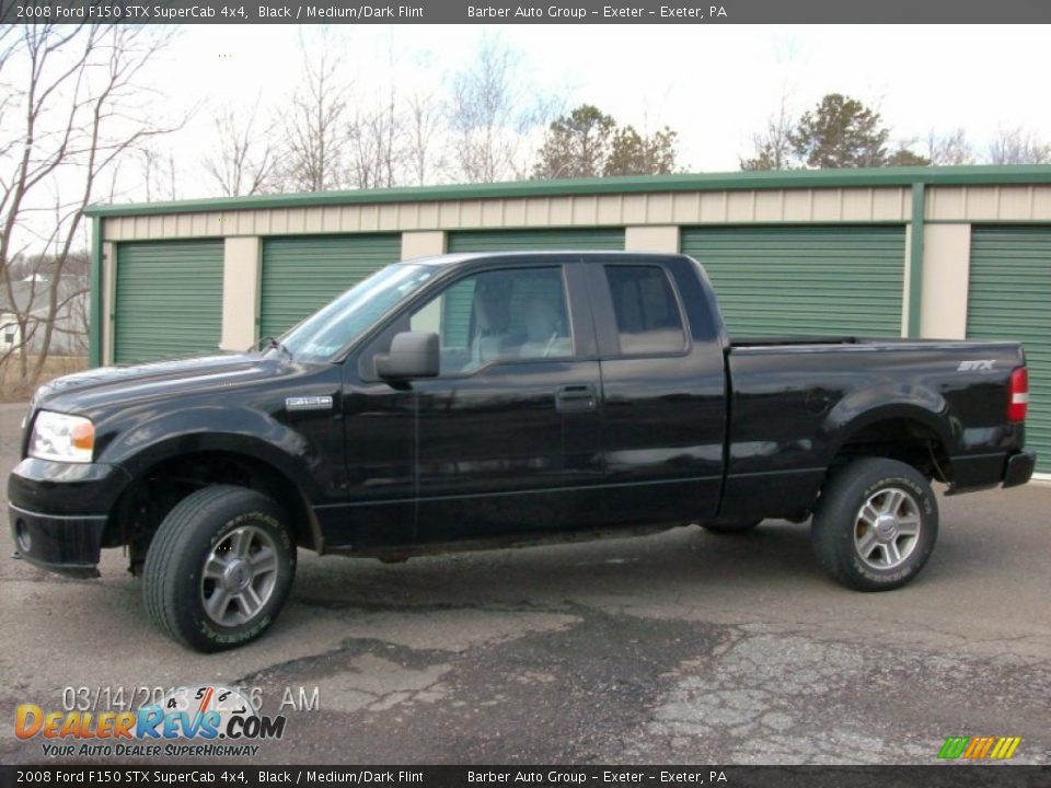 2008 Ford F150 STX SuperCab 4x4 Black / Medium/Dark Flint Photo #1