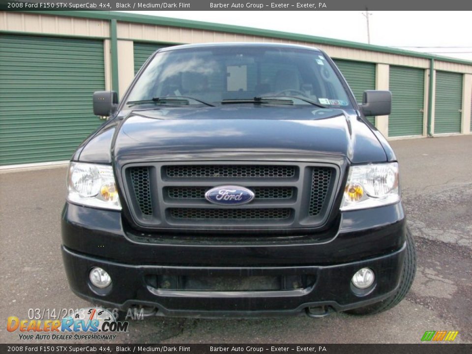 2008 Ford F150 STX SuperCab 4x4 Black / Medium/Dark Flint Photo #2