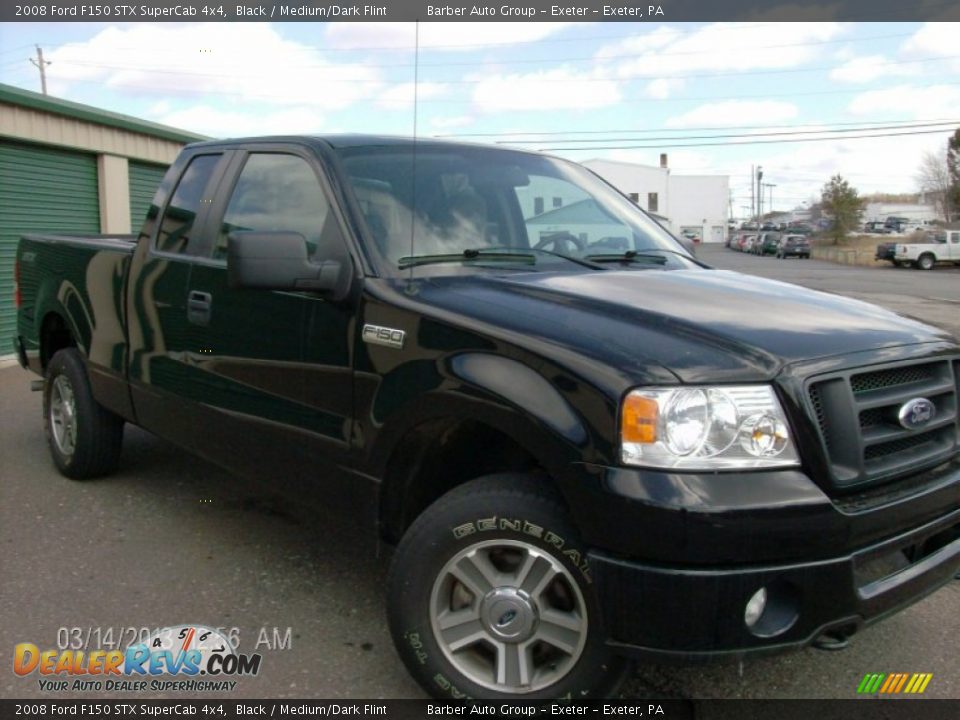 2008 Ford F150 STX SuperCab 4x4 Black / Medium/Dark Flint Photo #3