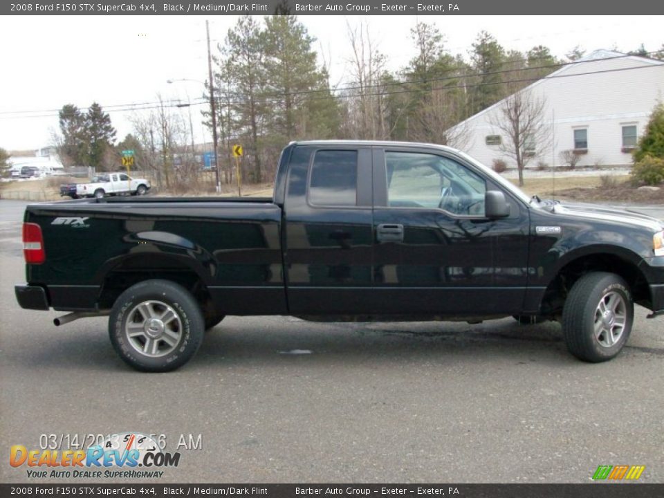 2008 Ford F150 STX SuperCab 4x4 Black / Medium/Dark Flint Photo #4
