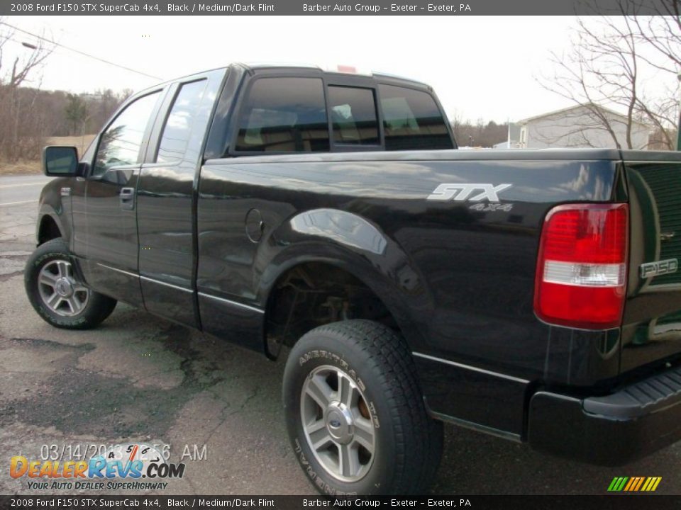 2008 Ford F150 STX SuperCab 4x4 Black / Medium/Dark Flint Photo #5