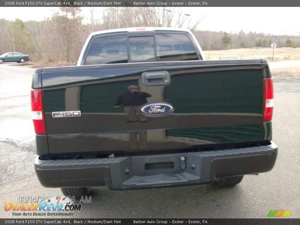 2008 Ford F150 STX SuperCab 4x4 Black / Medium/Dark Flint Photo #6