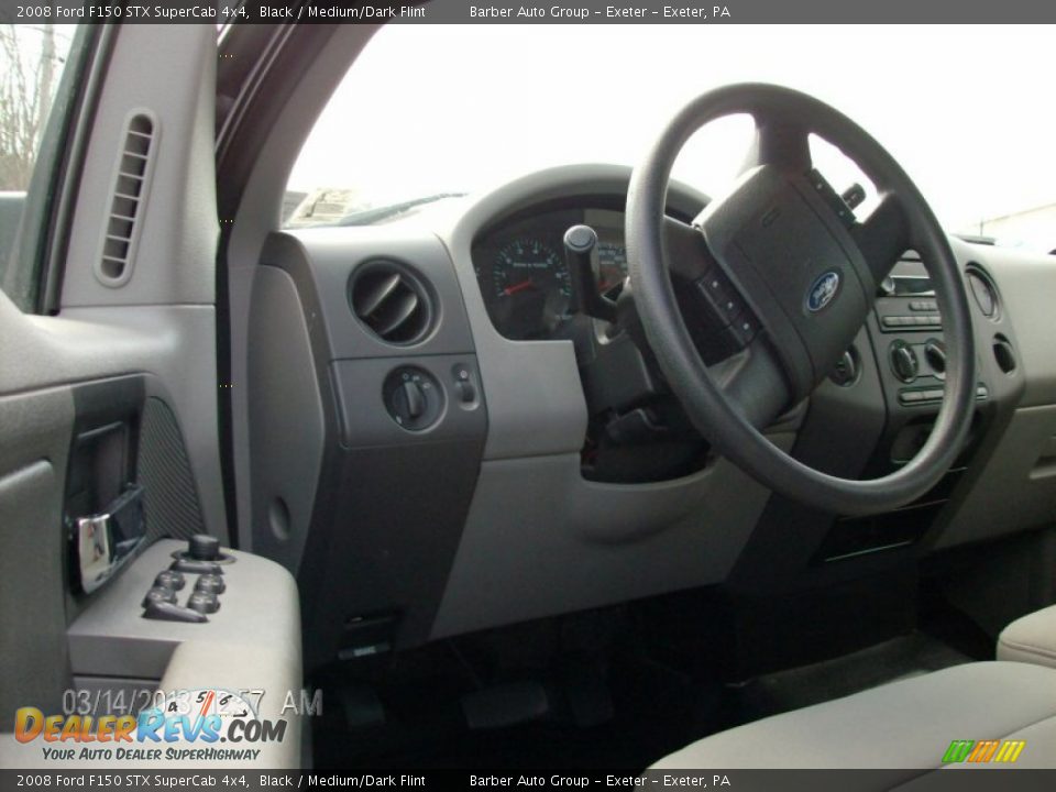 2008 Ford F150 STX SuperCab 4x4 Black / Medium/Dark Flint Photo #8