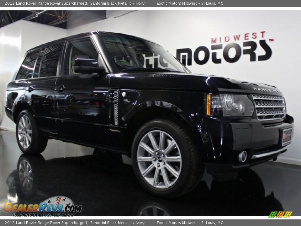 2012 Land Rover Range Rover Supercharged Santorini Black Metallic / Ivory Photo #6