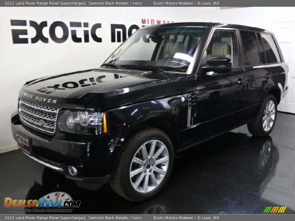 2012 Land Rover Range Rover Supercharged Santorini Black Metallic / Ivory Photo #9