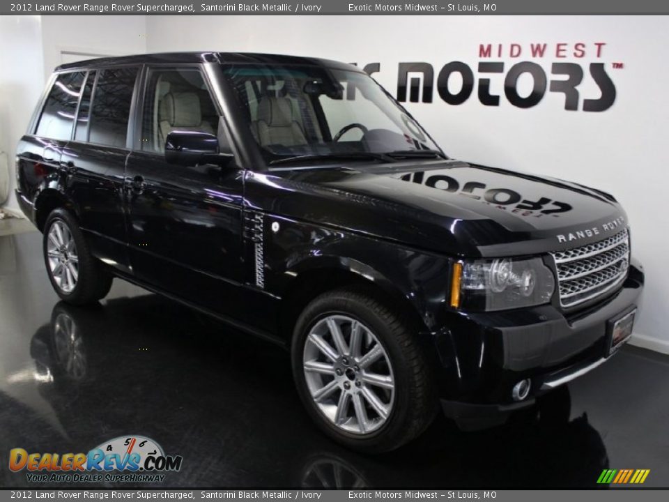 2012 Land Rover Range Rover Supercharged Santorini Black Metallic / Ivory Photo #14