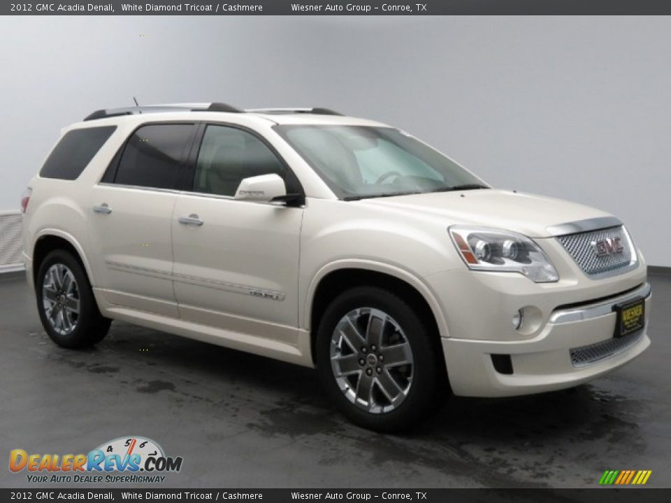 2012 GMC Acadia Denali White Diamond Tricoat / Cashmere Photo #3