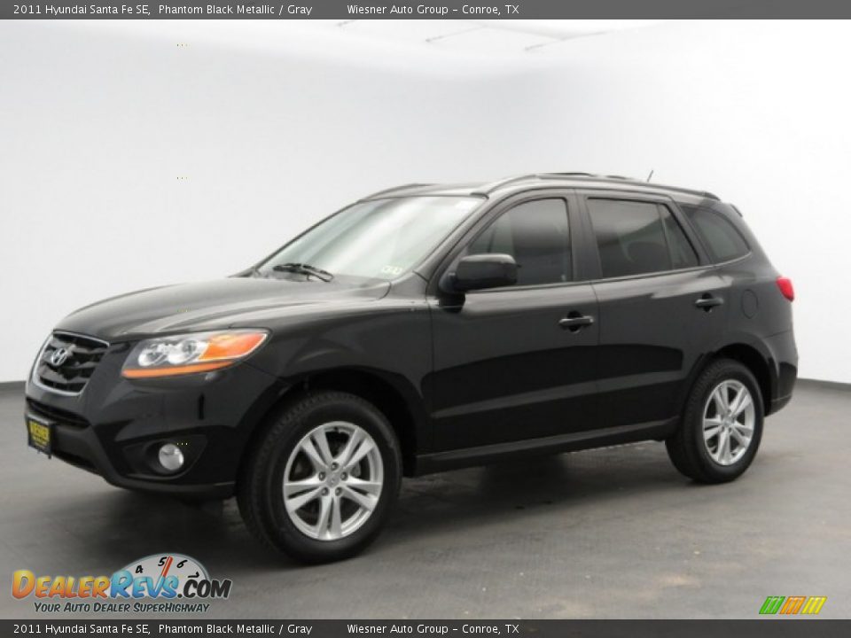 2011 Hyundai Santa Fe SE Phantom Black Metallic / Gray Photo #1