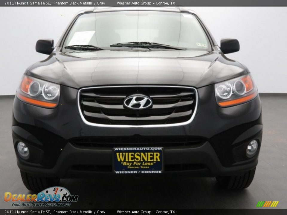 2011 Hyundai Santa Fe SE Phantom Black Metallic / Gray Photo #2