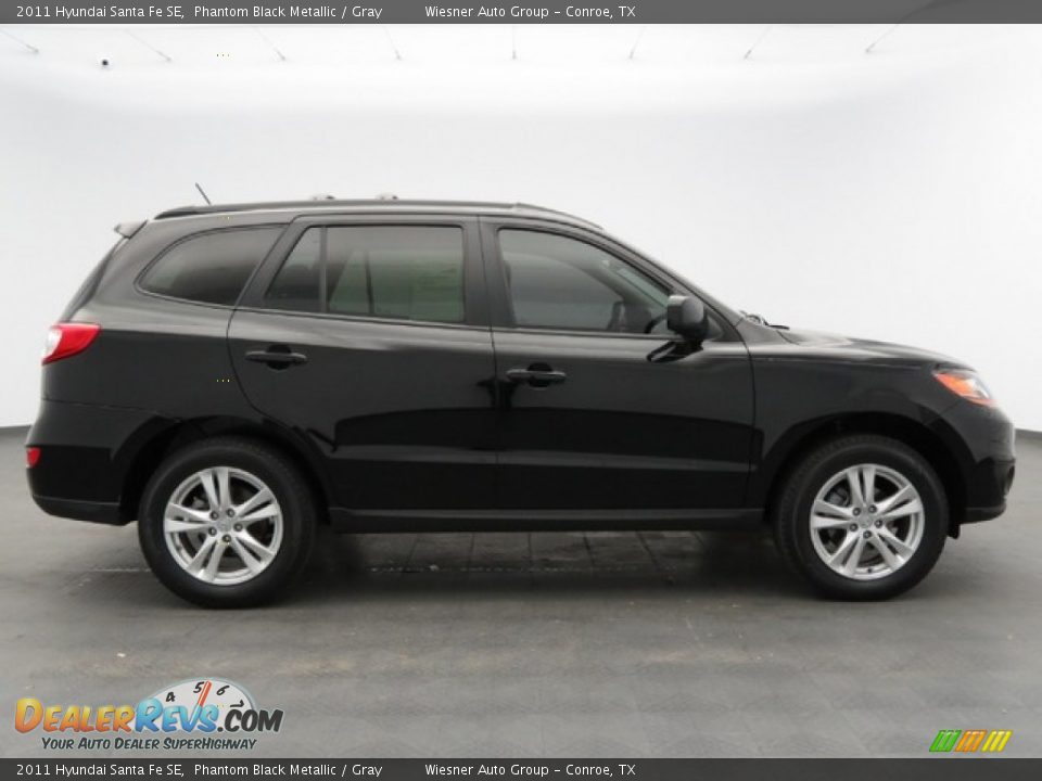 2011 Hyundai Santa Fe SE Phantom Black Metallic / Gray Photo #4