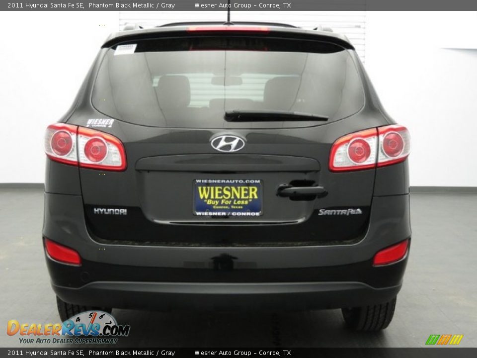 2011 Hyundai Santa Fe SE Phantom Black Metallic / Gray Photo #6