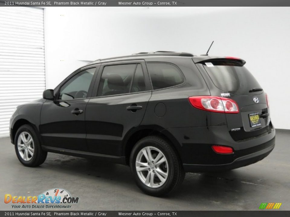 2011 Hyundai Santa Fe SE Phantom Black Metallic / Gray Photo #7