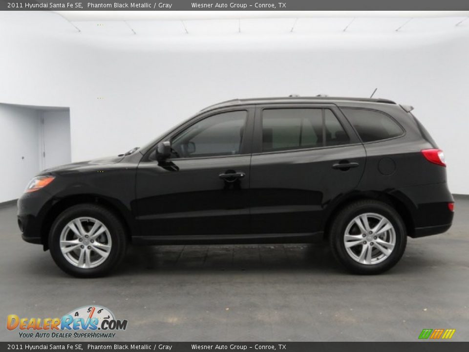 2011 Hyundai Santa Fe SE Phantom Black Metallic / Gray Photo #8