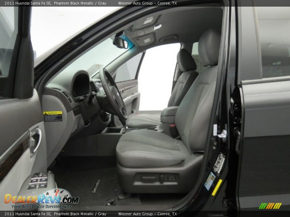2011 Hyundai Santa Fe SE Phantom Black Metallic / Gray Photo #13