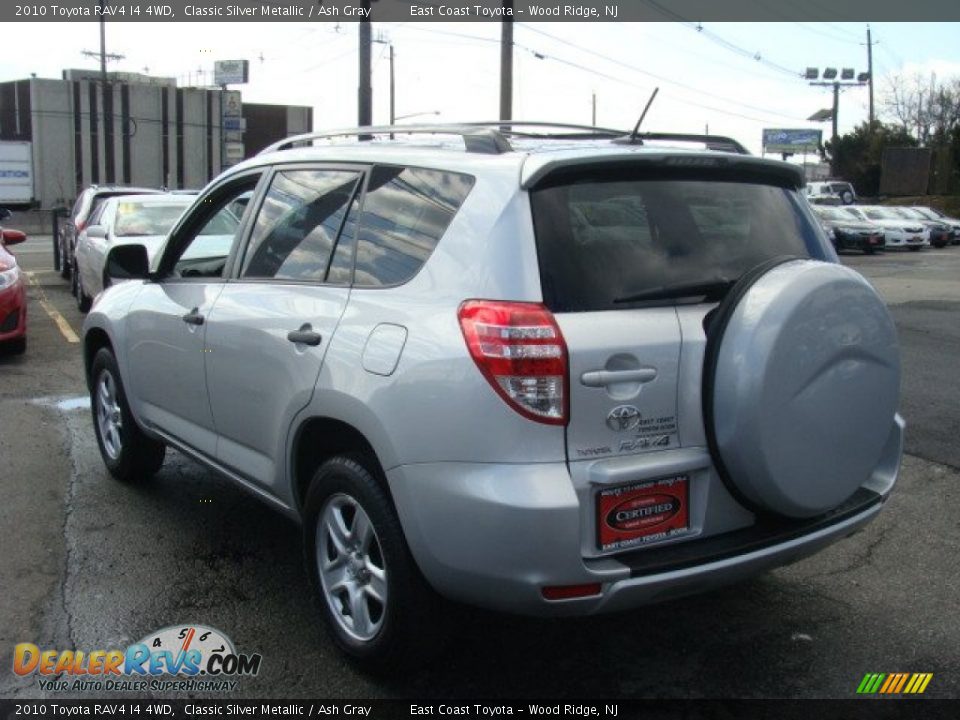 2010 Toyota RAV4 I4 4WD Classic Silver Metallic / Ash Gray Photo #4