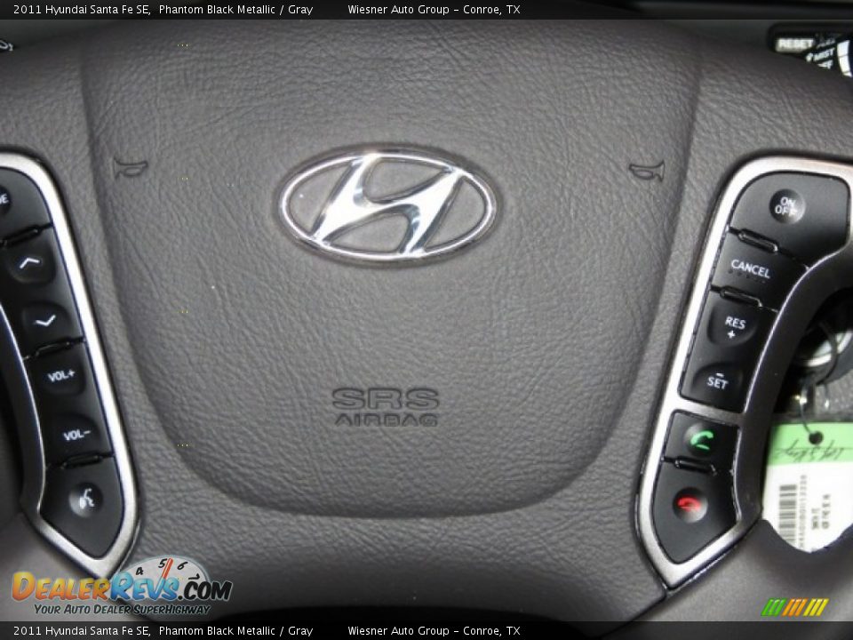 2011 Hyundai Santa Fe SE Phantom Black Metallic / Gray Photo #27