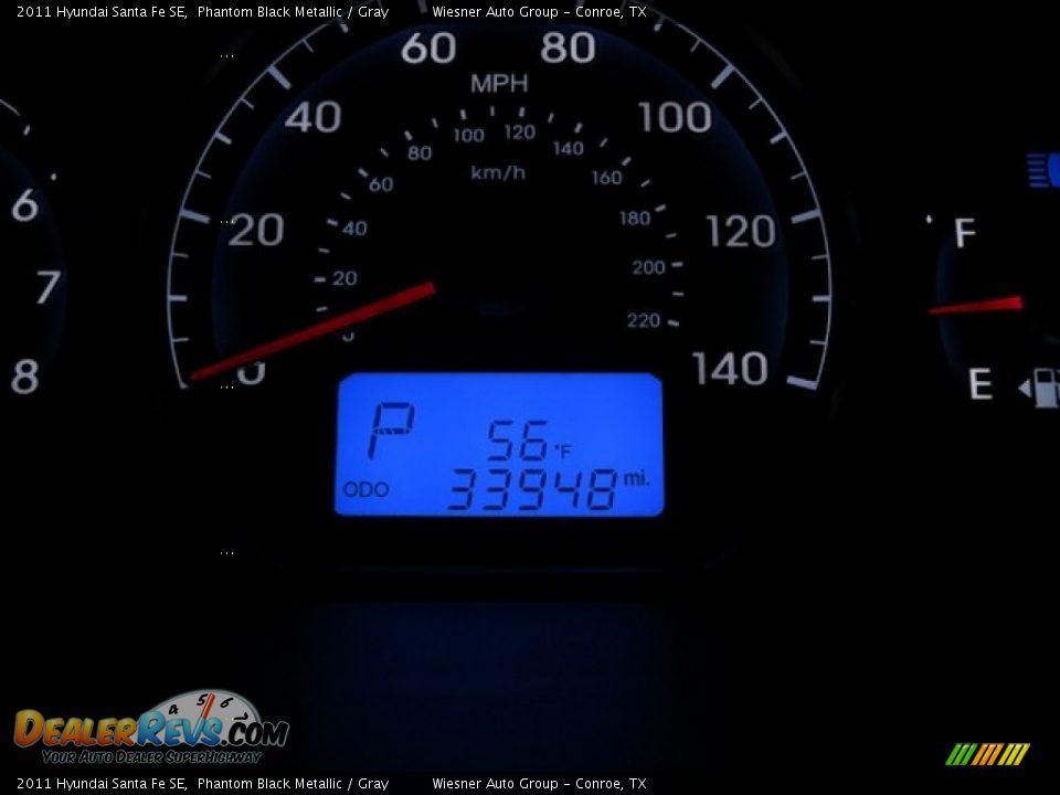 2011 Hyundai Santa Fe SE Phantom Black Metallic / Gray Photo #28