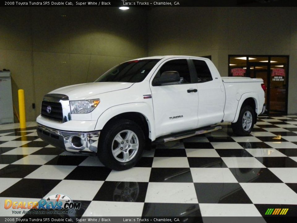 2008 Toyota Tundra SR5 Double Cab Super White / Black Photo #3