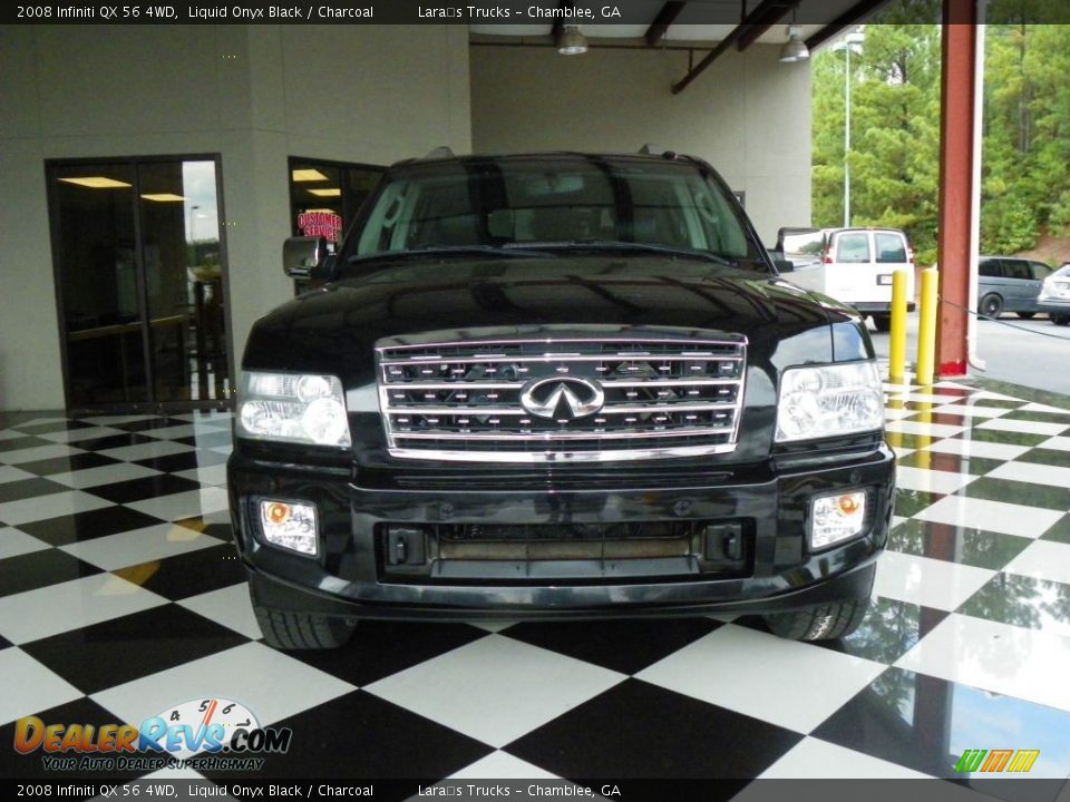 2008 Infiniti QX 56 4WD Liquid Onyx Black / Charcoal Photo #2