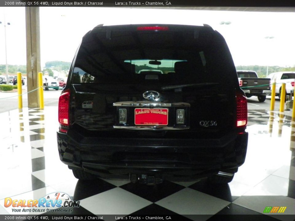 2008 Infiniti QX 56 4WD Liquid Onyx Black / Charcoal Photo #5